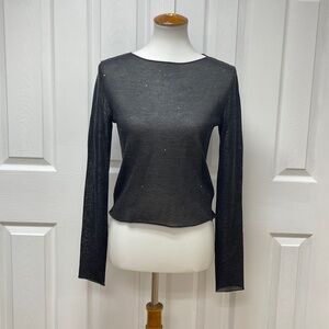 Massimo Dutti Velicine Black Lightweight Sweater‎ - Size XS - NEW.